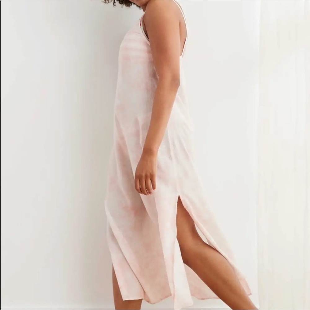 NWT Aerie Gauze XS Tie Dye pink/orange Midi dress